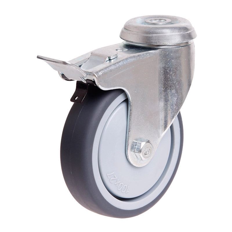 Richmond Castor Swivel with Institutional Rubber 100mm Wheel and Brake (S4714B) image 0