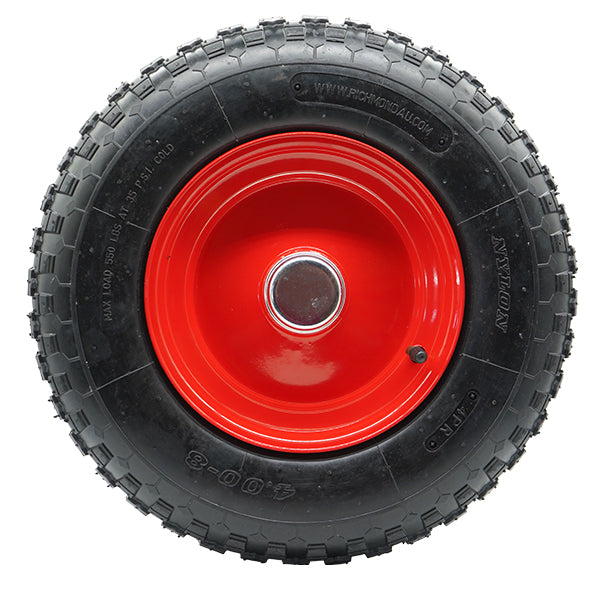 400mm Steel Centred Offset Pneumatic Wheel | 1" Axle Diameter (PN1631-1BB) image 2