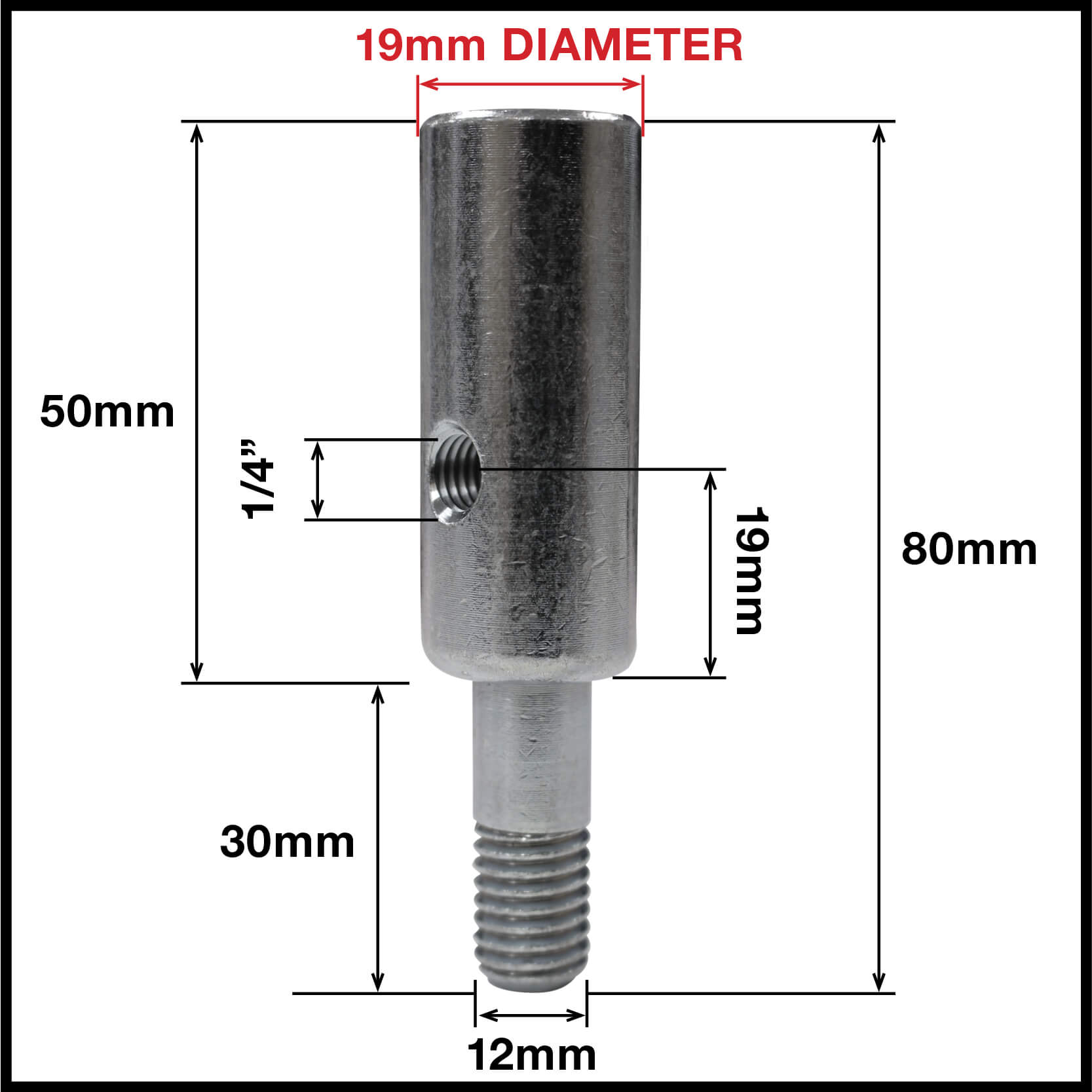 Solid Metal Pintle Parts For 19mm ID Round Tube (063PINTLE-P13) image 1