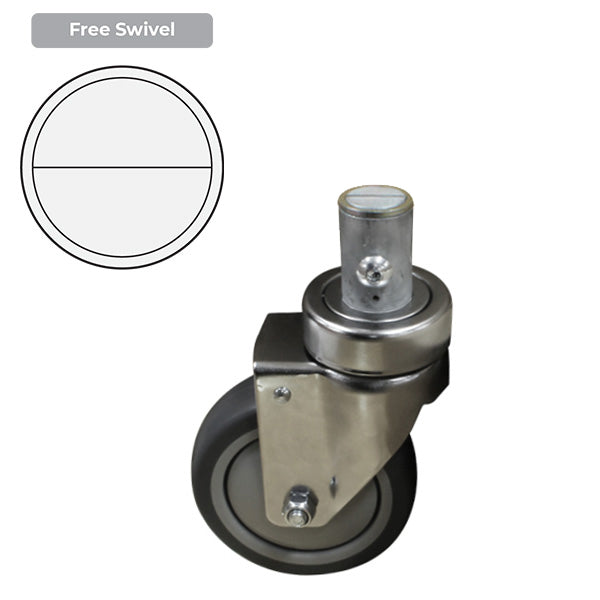 100mm Institutional Rubber Wheel 100kg Capacity Medical Castor (S4293) image 0