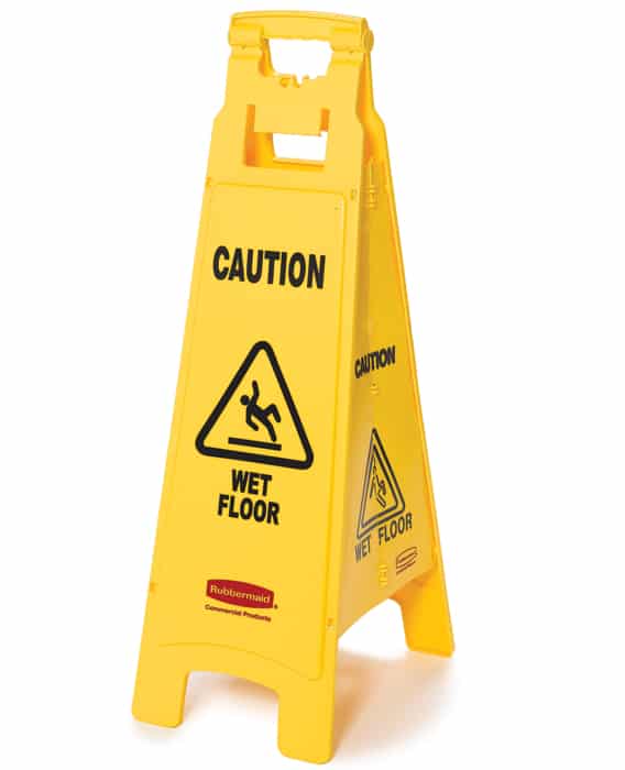 Rubbermaid 4 Sided Floor Sign “Wet Floor” Yellow Colour | RFG611477 image 0