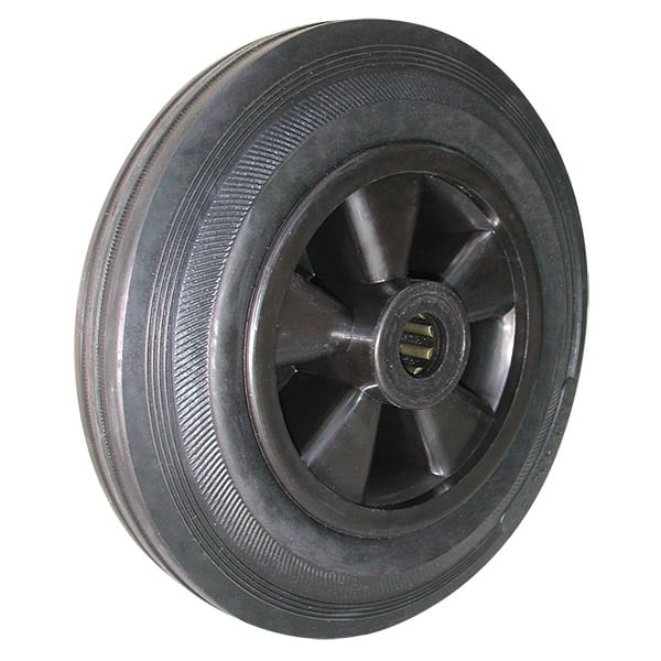 200mm Rubber Tyred Nylon Centred Wheel | 20mm Axle Diameter (RN8875-M20) image 0