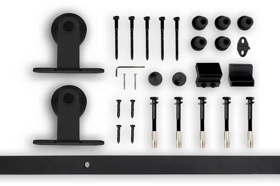 Euro Style Black Steel 2m Barn Door Hardware Kit (BHR002) image 1