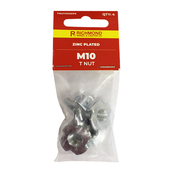 M10 Zinc Plated T Nut - 4 Pack (TNUTM10ZPK4) image 0