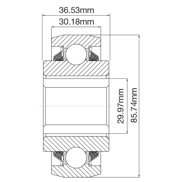 W208PPB12 Square Bore Agricultural Bearing 85.74 x 29.97 x 36.53 x 30.18mm image 1