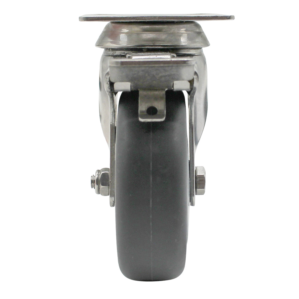 75mm Rubber Wheel 50kg Capacity Stainless Steel Brake Castor (S3726B) image 3