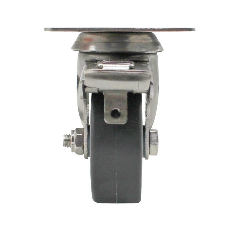 50mm Rubber Wheel 30kg Capacity Stainless Steel Brake Castor (S2726B) image 2