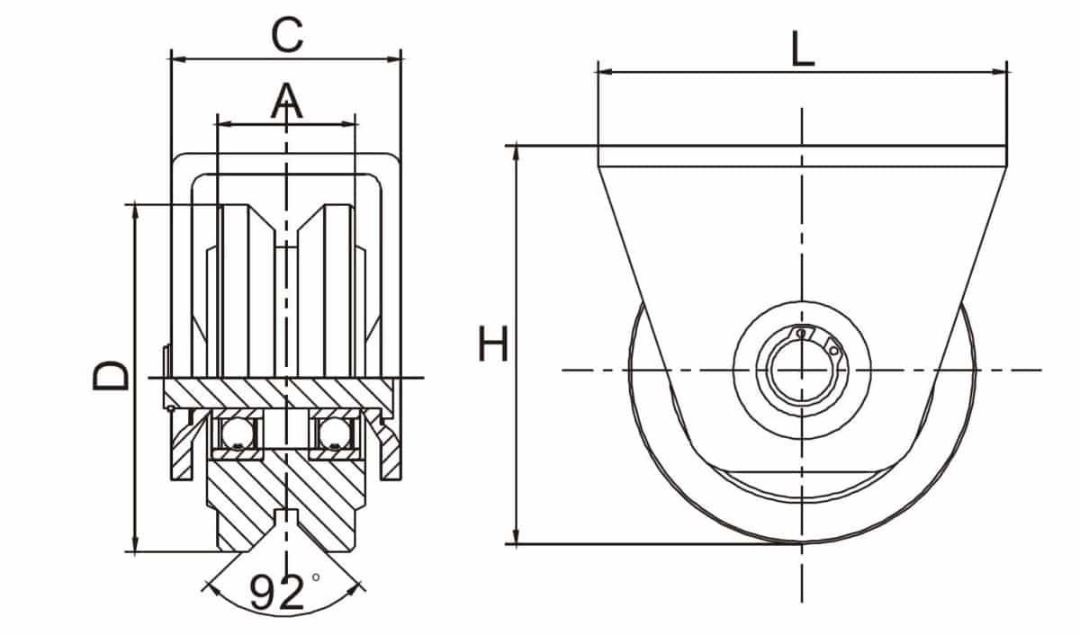 43mm External Sliding Gate Wheel - (GTR270) image 1