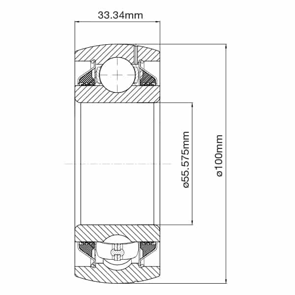 GW211PPB2 Round Bore Agricultural Bearing 100mm x 55.575mm x 33.34mm image 1