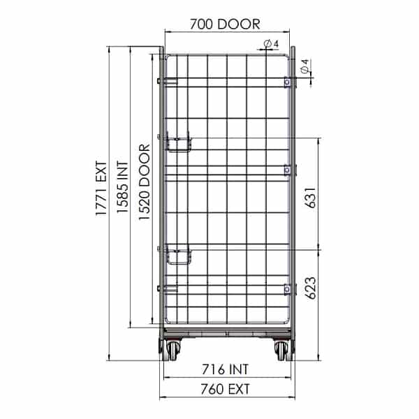 3 Sided Roll Cage with 1 Full Door – A-Base (RCR300) image 4