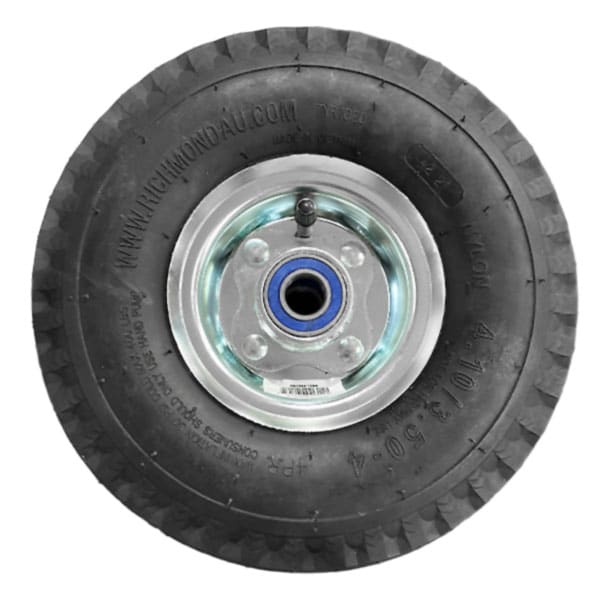 250mm 2 Piece Metal Centre Pneumatic 410X350X4 BB Richmond Wheel (Highway Tread) | PN1066-75BB image 1