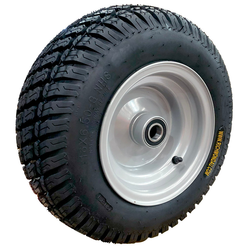 16 X 6.50-8 Pneumatic Wheel With 25mm Precision Bearing And Premium Turf Tyre (PN16-650-8BB) image 0