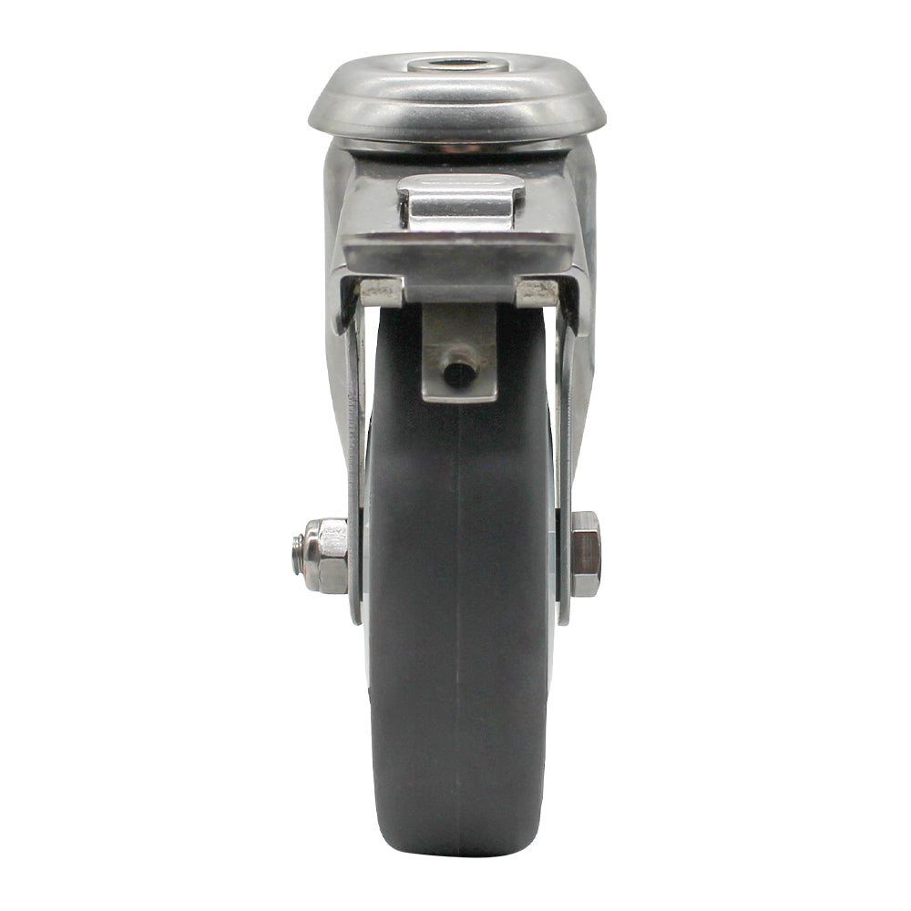 100mm Rubber Wheel 70kg Capacity Stainless Steel Brake Castor (S4728B) image 3