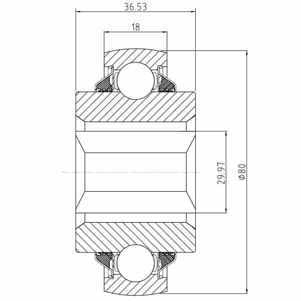 W208PPB5 Square Bore Agricultural Bearing 80mm x 29.97mm x 36.53mm x 18mm image 1