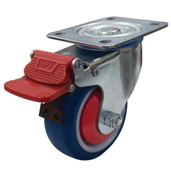 100mm Rebound Rubber Wheel 150kg Capacity Castor (S4604B) image 0