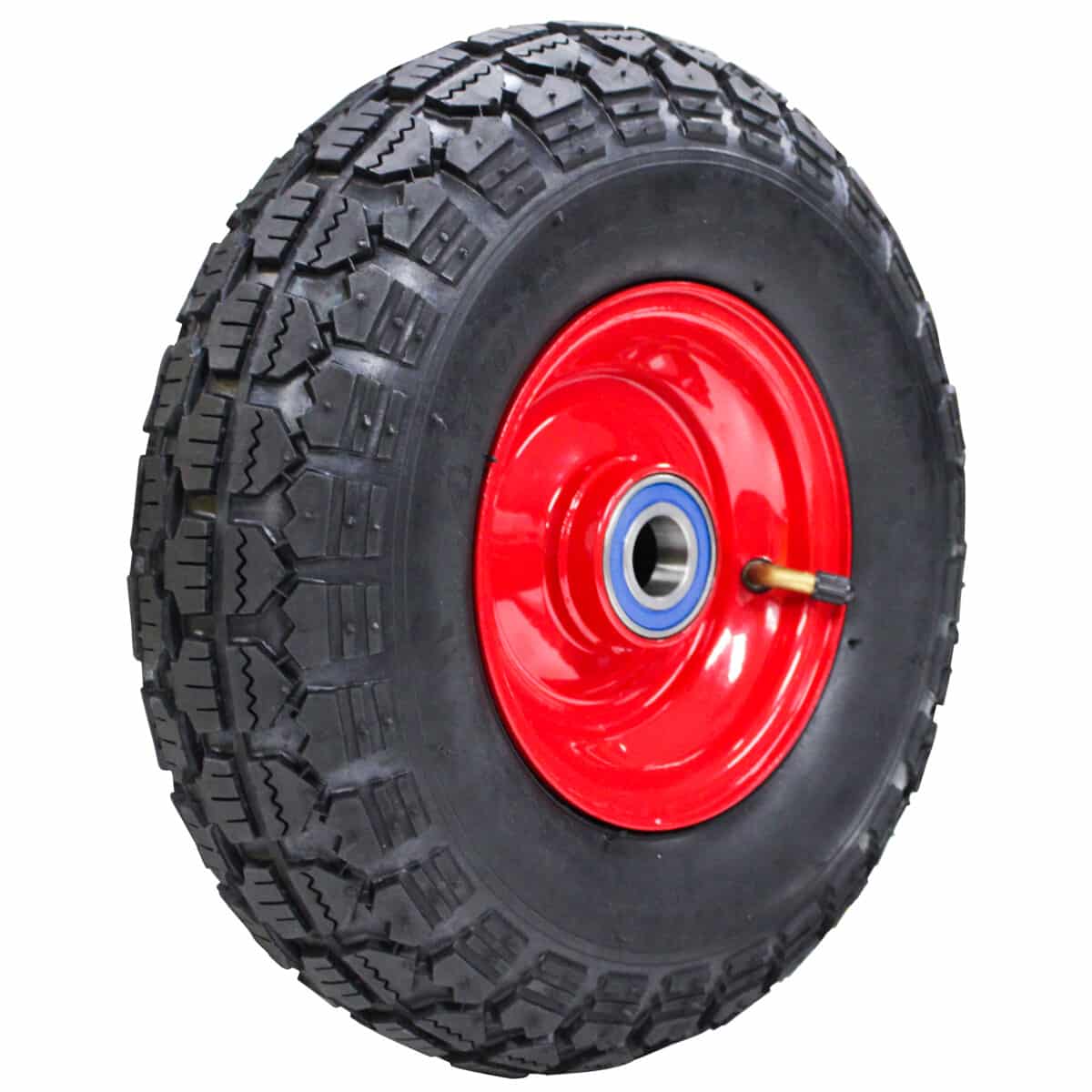 300mm 2 Piece Zinced Metal Centre Pneumatic 410X350X6 FL Richmond Wheel (Diamond Tread) | PN1271-1FL image 0