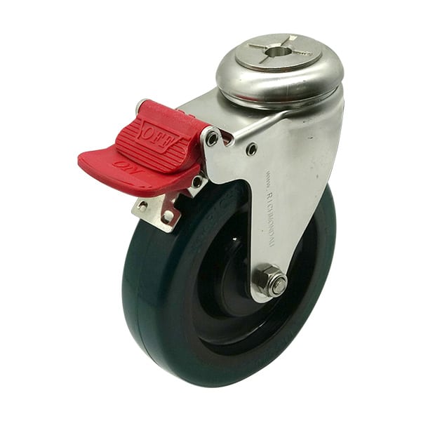 125mm Rebound Rubber Swivel Brake Castor (S5518B) image 0