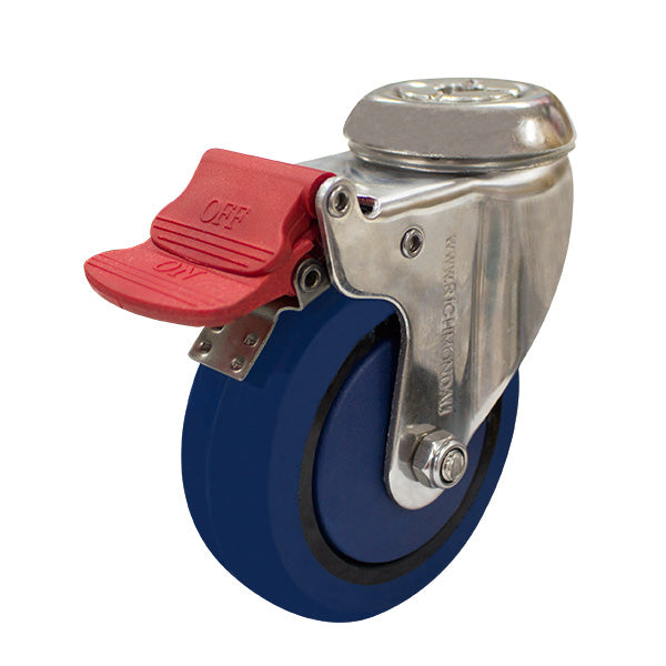 100mm Rebound Rubber Swivel Brake Castor (S4491B) image 0