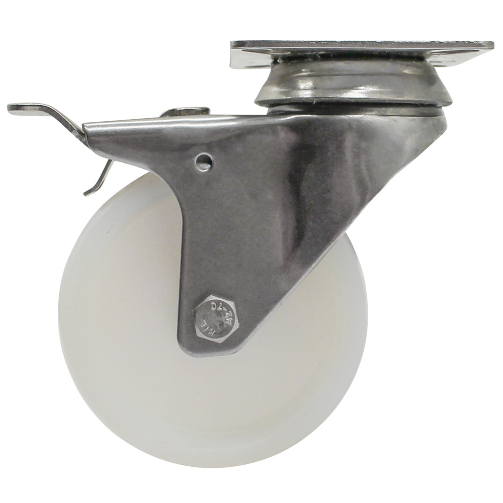 75mm Nylon Wheel 50kg Capacity Stainless Steel Brake Castor (S3730B) image 1