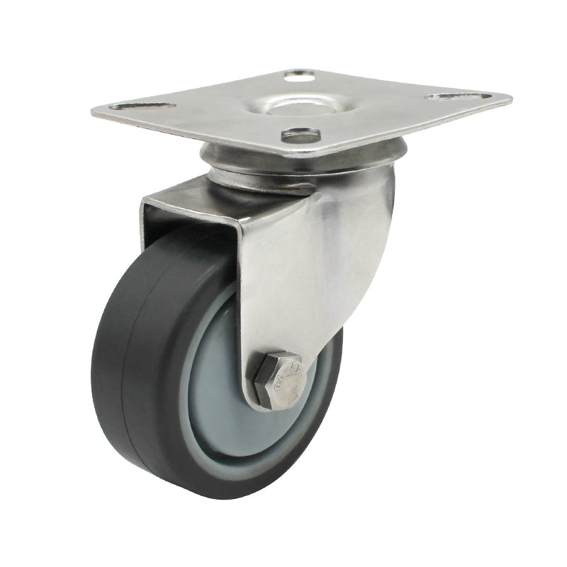 50mm Rubber Wheel 30kg Capacity Stainless Steel Castor (S2726) image 0