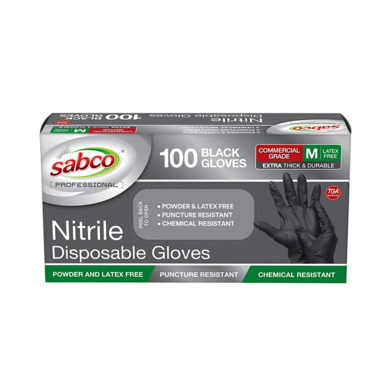 SABCO BLACK NITRILE GLOVES 100PK L TGA ARTG ID 334715 (SABC-8000) image 0
