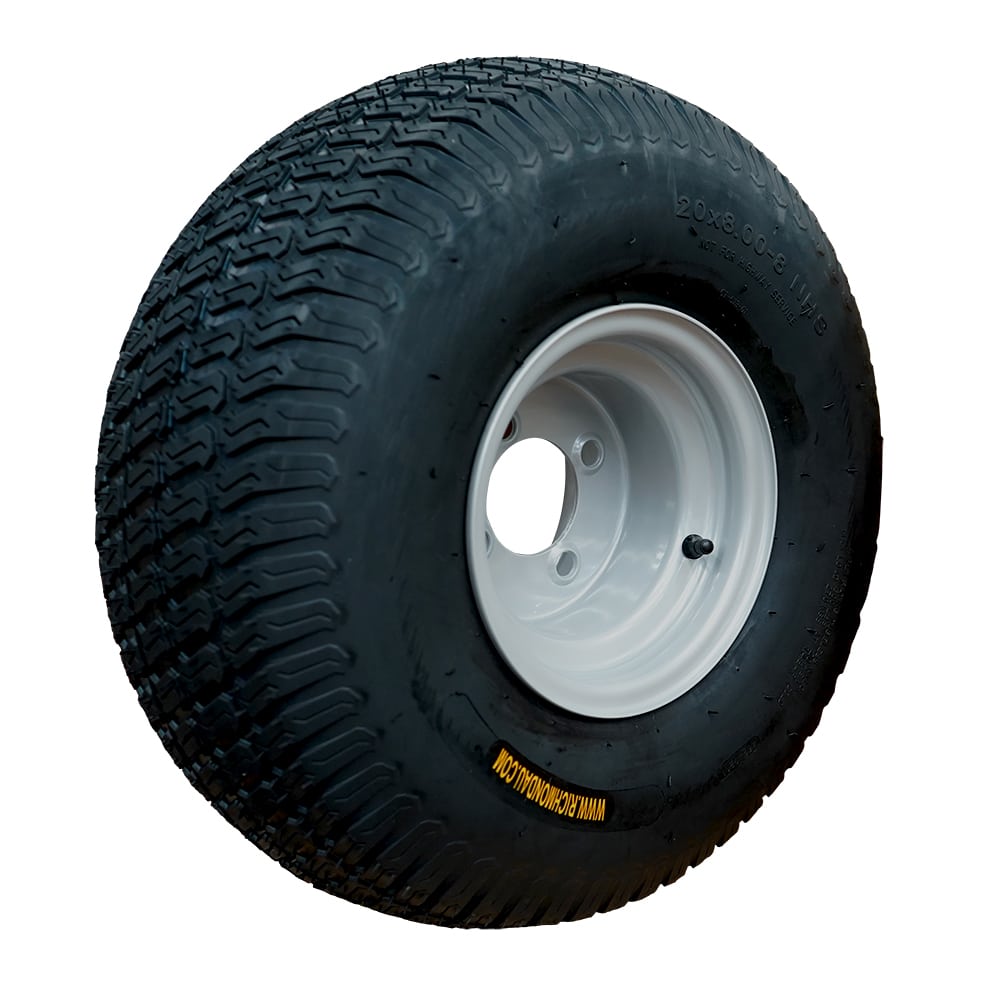 20 X 8.00-8 Pneumatic Wheel With Mini 4 Stud Pattern Rim And Premium Turf Tyre (PN20-800-8MN) image 0