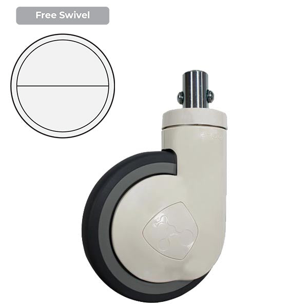 150mm Grey Rubber Wheel 120/100kg Capacity Medical Castor (S6295) image 0