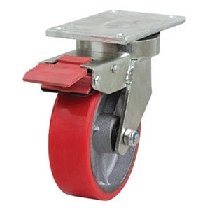150mm Poly Ci Wheel 250/200kg Capacity Waste Bin Castor (S6012SLB) image 0