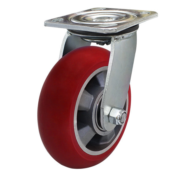 125mm Donut Profile Poly on Aluminium Wheel Castor 150kg Capacity (S5372) image 0