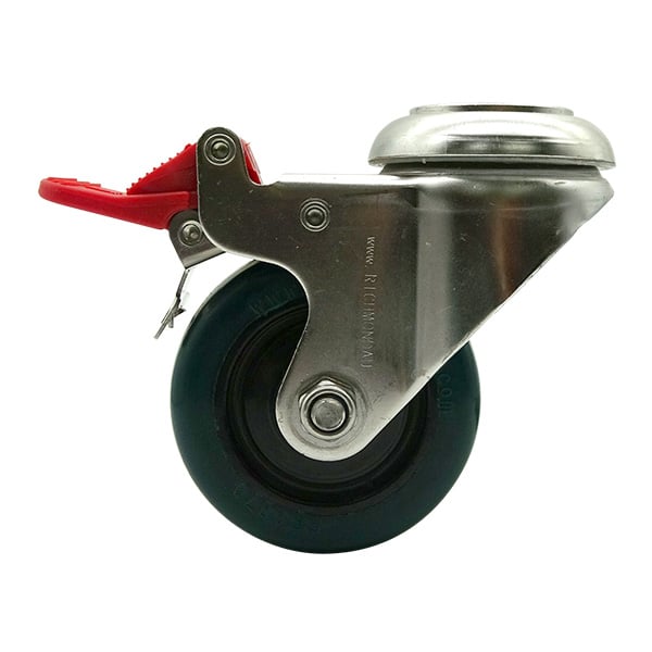 75mm Rebound Rubber Swivel Brake Castor (S3318B) image 3