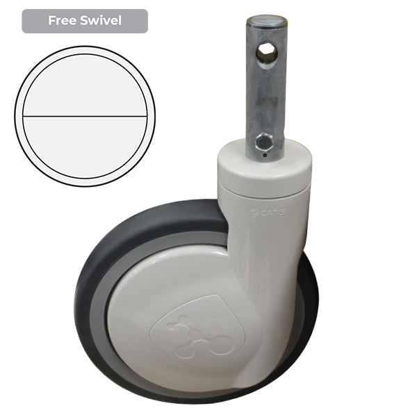 200mm Grey Rubber Wheel 120/100kg Capacity Medical Castor (S8295) image 0