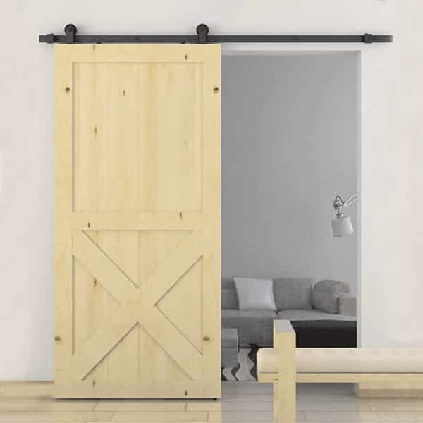 Euro Style Black Steel 2m Barn Door Hardware Kit (BHR002) image 0