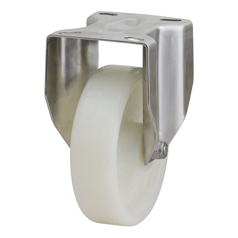 Richmond Rigid 125mm Solid White Nylon Wheel Stainless Steel Excel Castor (R5143) image 0