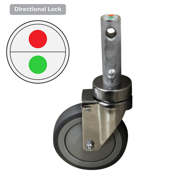 Richmond Castor Swivel with 125mm Grey Rubber Tyred Wheel with Directional Lock and Central Locking Castor (S5293D) image 0