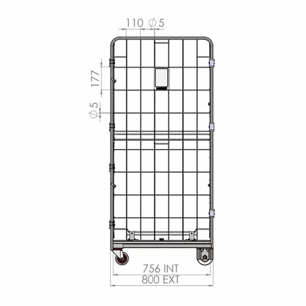 4 Sided Roll Cage with 2 Half Doors + 1 Full Door - A Base (RCR400) image 4