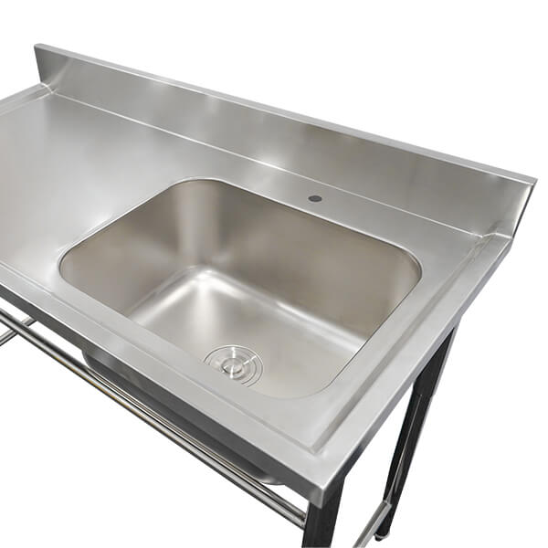 Stainless Steel (304) Bench with Right Sink – 1200L x 610W x 900H image 2