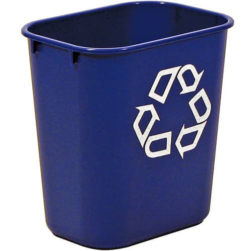Blue Rubbermaid 12.9 Litre Deskside Recycling Container Small Blue Color | RFG295573 image 0