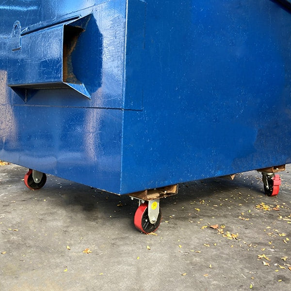 Waste Bin Castor Set with Poly Tyred Cast Iron Wheels (WASTESETT-7) image 2