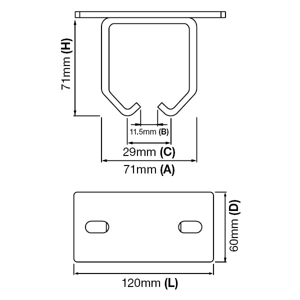 Hanging Gate Roller Channel Bracket to Suit 50mm Channel – Roof Mount (GTR041) image 1