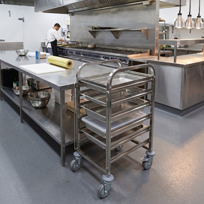 6 Tier Grade 201 Stainless Steel Gastronorm Trolley (BKRGN001)