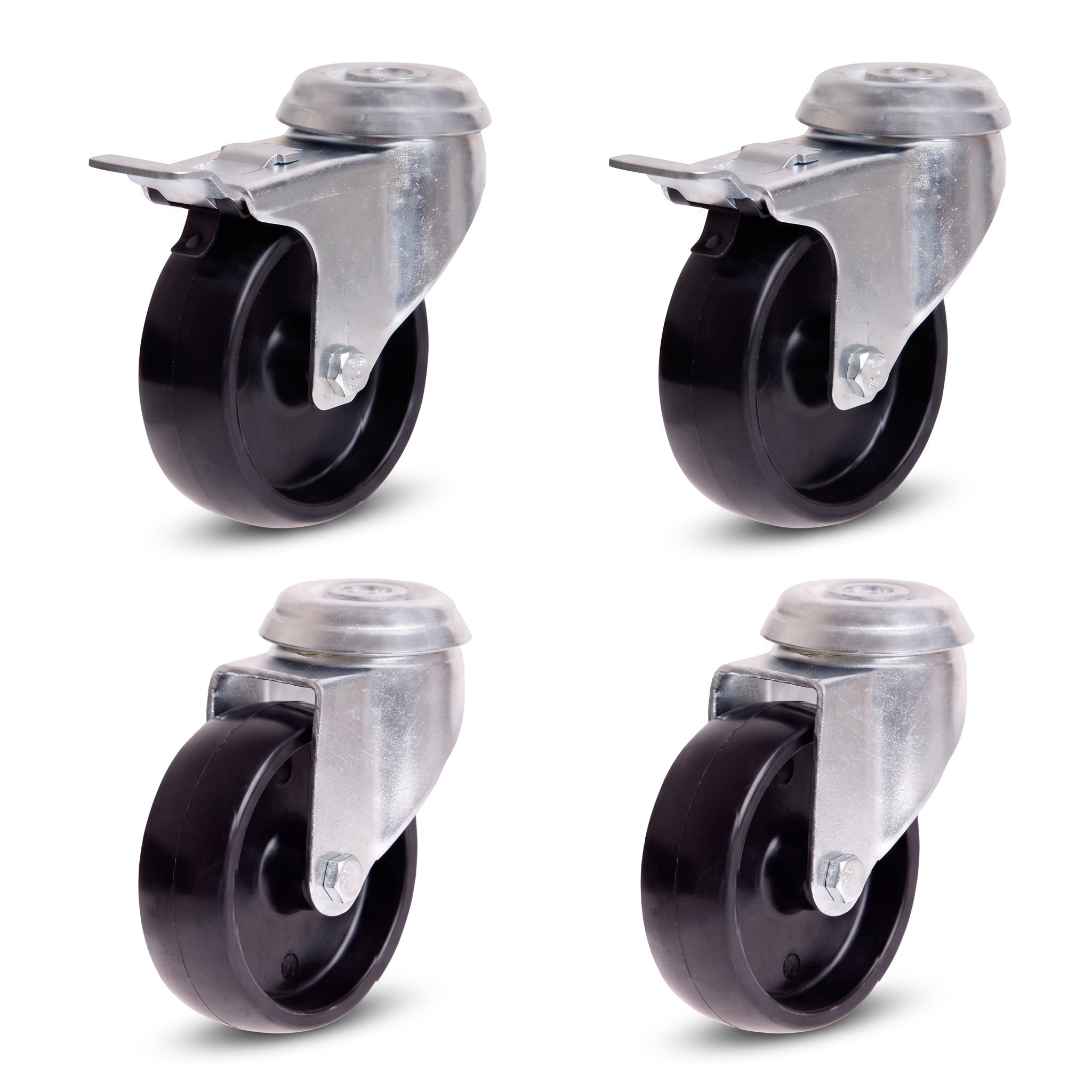 100mm Nylon Castor Pack - 2 Swivel + 2 Braked (S4712/S4712B)
