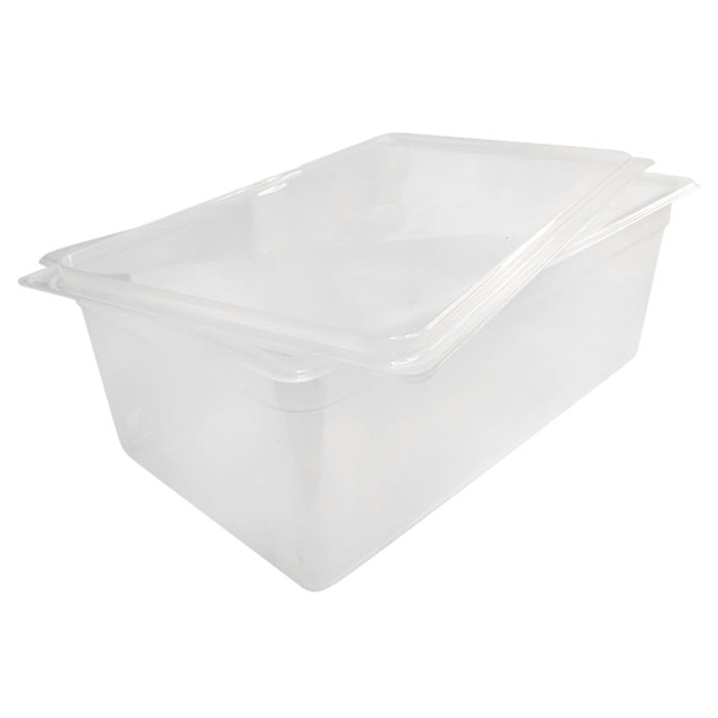 Clear Polypropylene Food Pan with Lid - 150mm Deep (FPC001)