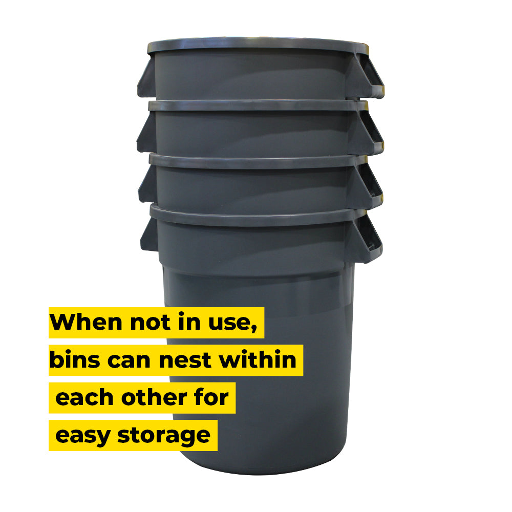 76L Round Food-Grade Bin - Grey (FBR076GRY)