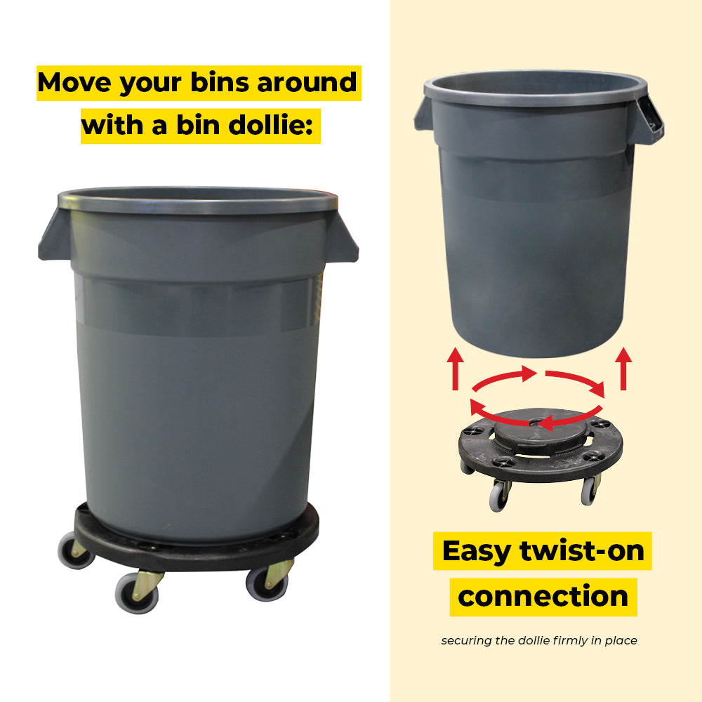 76L Round Food-Grade Bin - Grey (FBR076GRY)