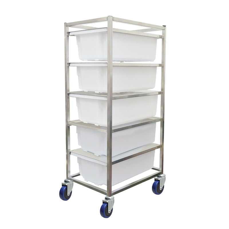 5 Bin Stainlesss Steel Mobile Ingredient Rack with Food Grade Tubs (ITR003)