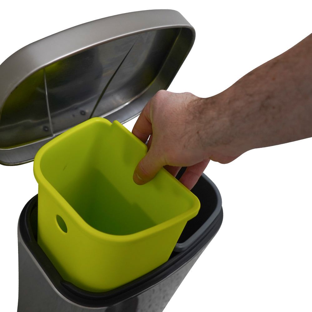 10L Stainless Steel Pedal Bin with Dual Inserts (PBSS10)