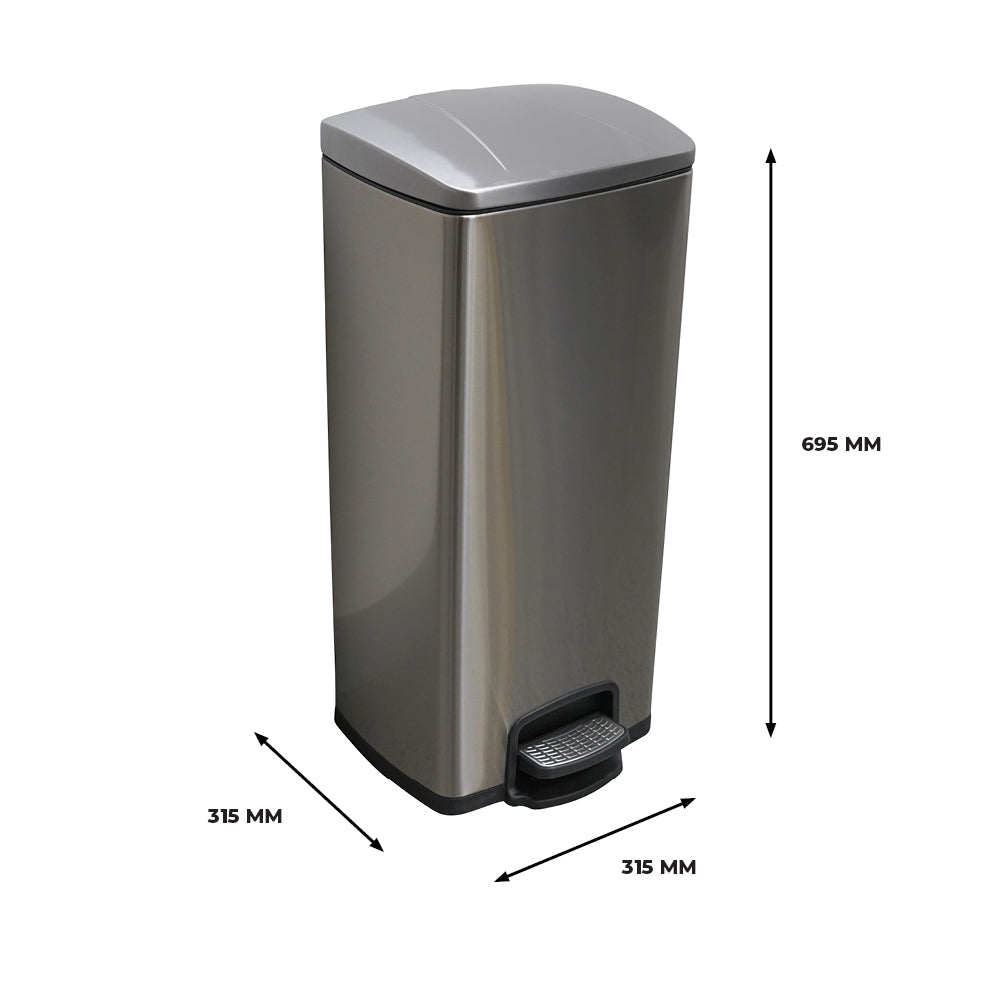 30L Stainless Steel Pedal Bin (PBSS030)