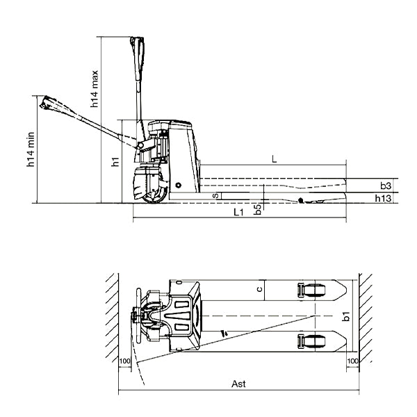 Full Electric Lithium Pallet Jack 2000kg Capacity (PJR122)