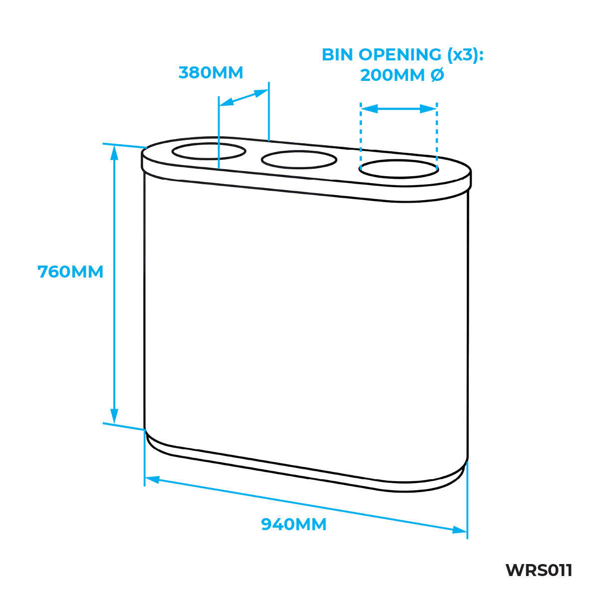42L Stainless Steel Red, Yellow & Blue Triple Recycling Bin (WRS011)