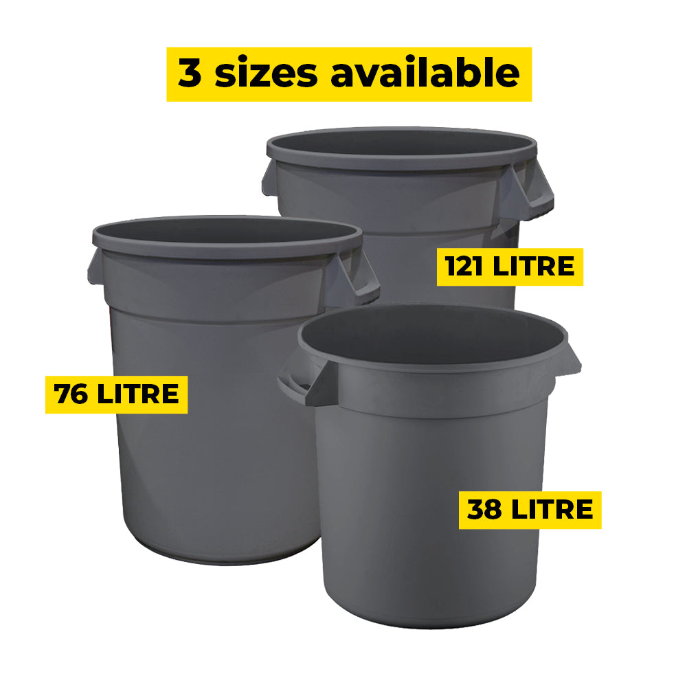 76L Round Food-Grade Bin - Grey (FBR076GRY)